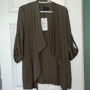 NWT - Zara coat / cardigan in army green